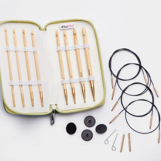 KNITTER'S PRIDE BAMBOO CROCHET HOOK AFGHAN/TUNISIAN SET